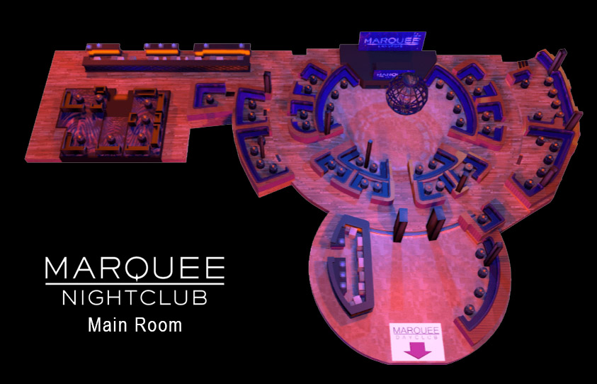 marquee nightclub main room floorplan
