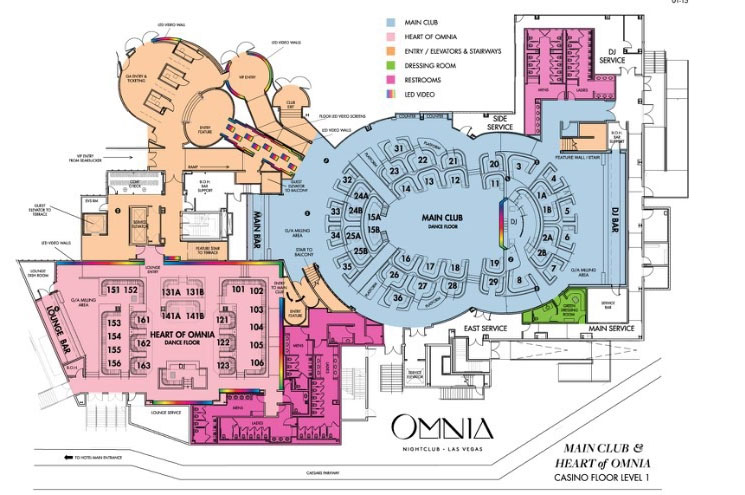 Omnia Nightclub Las Vegas Floor Plan