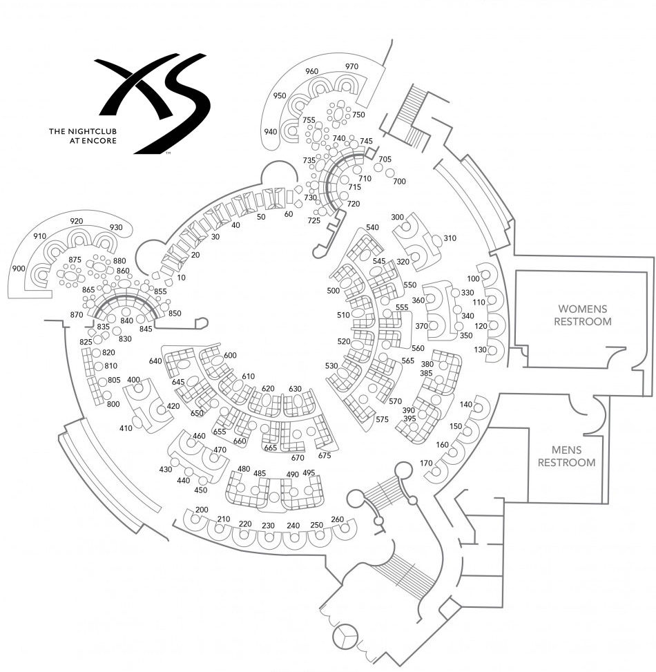 XS Nightclub Floor Plan