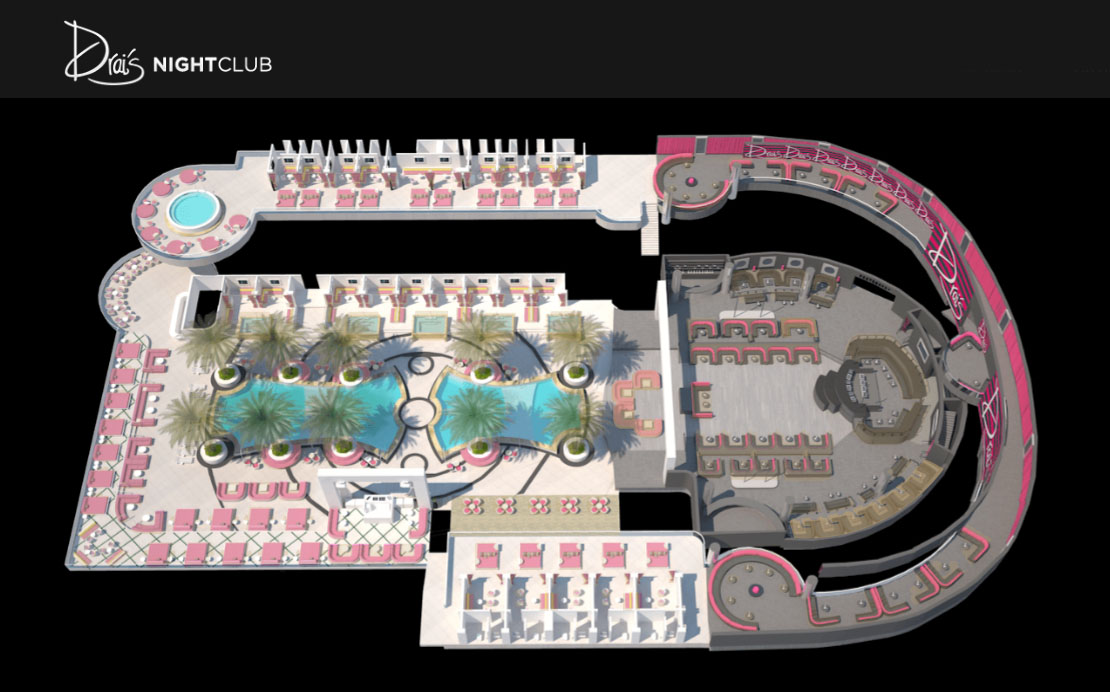 Drais Nightclub Table Layout