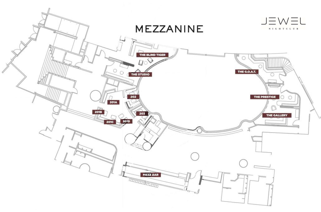 Jewel Nightclub Mezzanine Floor Plan