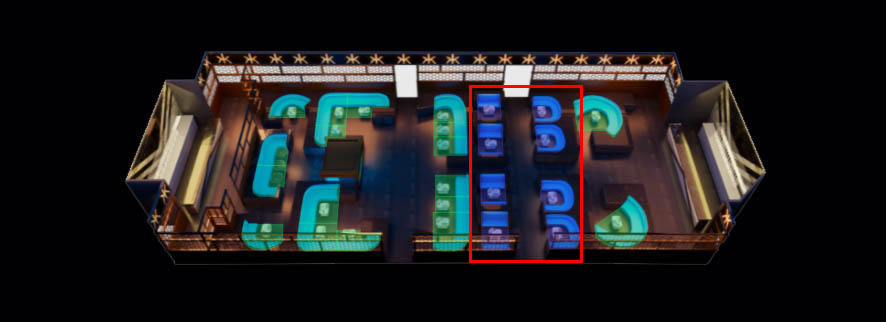 Hakkasan Nightclub Level 3 Booth Table Map