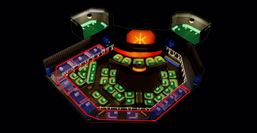 Hakkasan Nightclub Mezzanine Table Map