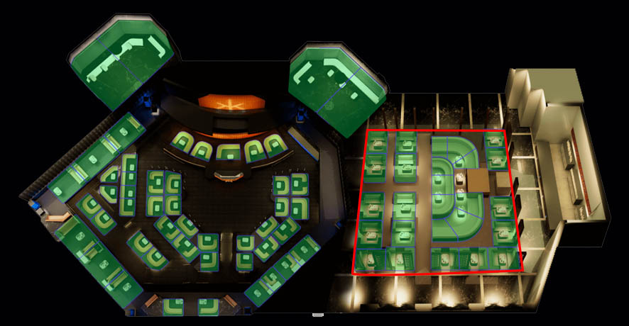 Hakkasan Nightclub Pavillion Table Map