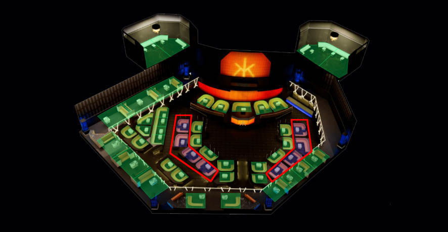 Hakkasan Nightclub Upper Dance Floor Table Map
