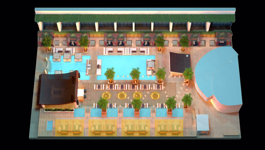Marquee Nightclub Larger Pool Deck Layout