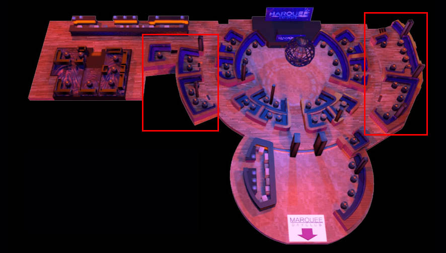 Marquee Nightclub Third Tier Table Map
