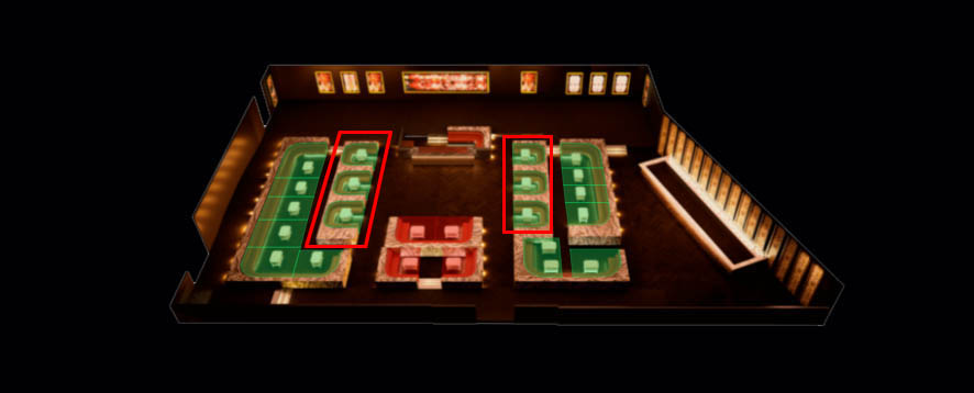 Omnia Nightclub Heart Room Dance Floor Table Map