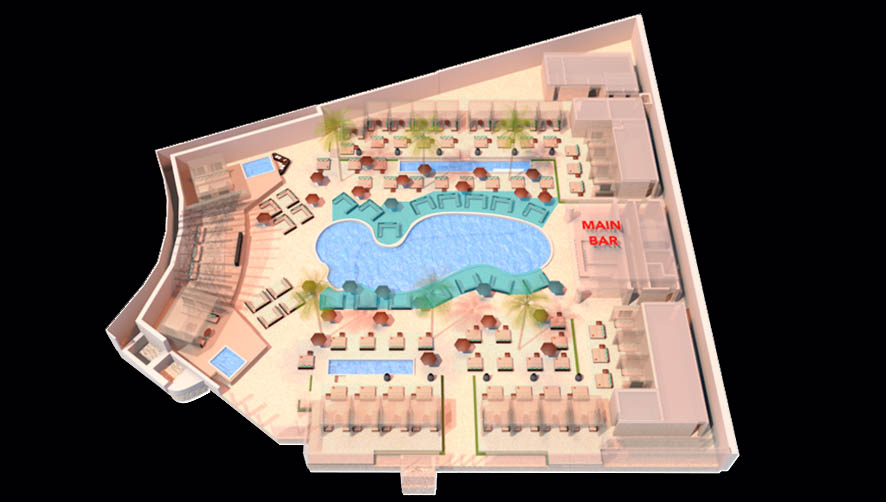 Daylight Beach Club Pool Couch Layout