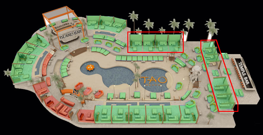 Tao Beach Cabana Table Layout Map