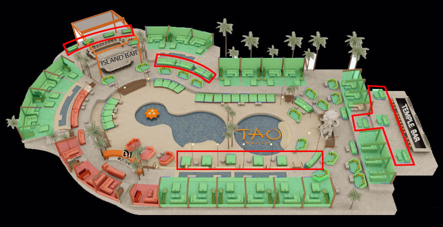 Tao Beach Terrace Table Layout Map