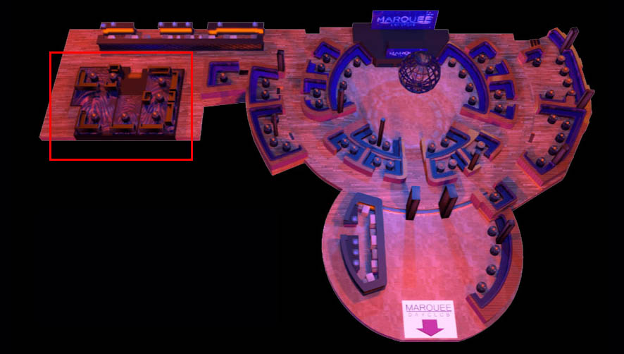 Marquee Nightclub Salon Table Map