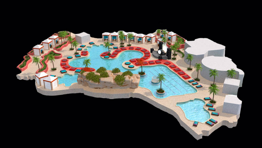 Flamingo Go Pool Daybed Layout Map