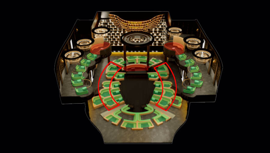 Omnia Nightclub Main Room Upper Dance Floor Table Map