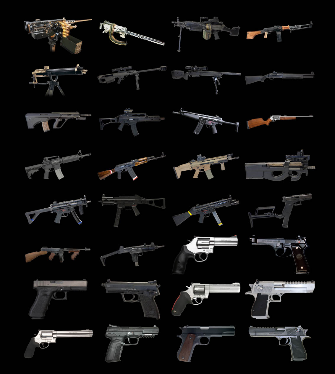Strip Gun Club Firearm List