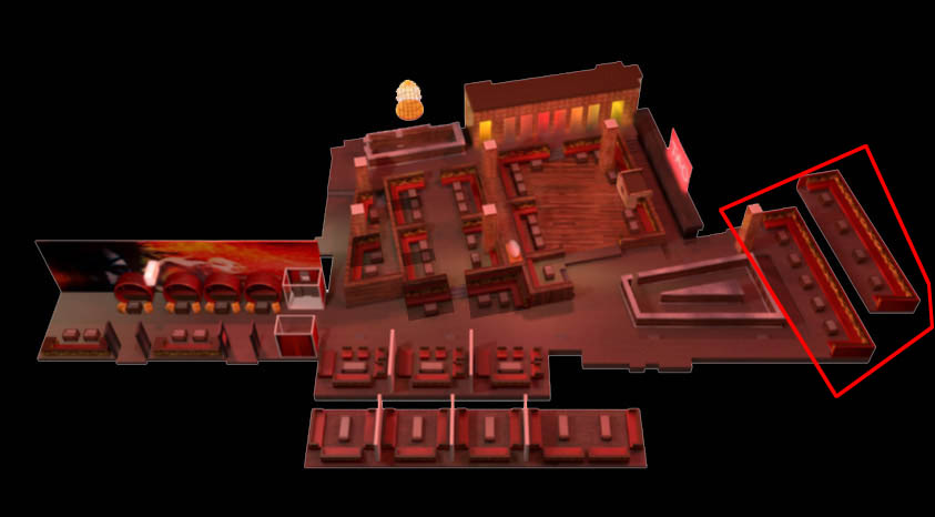 Tao Nightclub Entry Level Table Map