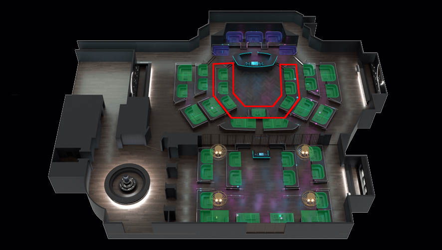 Zouk Nightclub Dance Floor Table Map