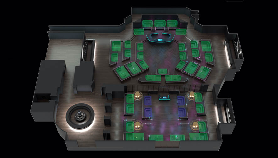 Zouk Nightclub Empire Room Tier 1 Table Map