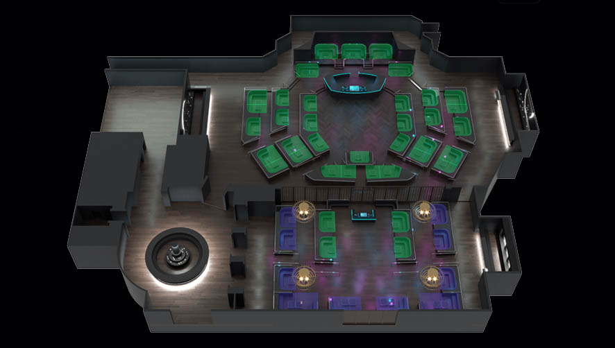 Zouk Nightclub Empire Room Tier 2 Table Map