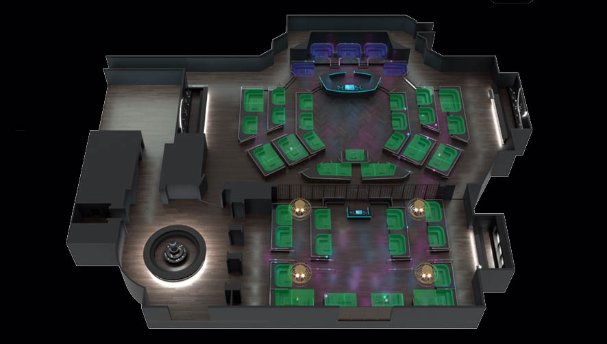 Zouk Nightclub Stage Table Map