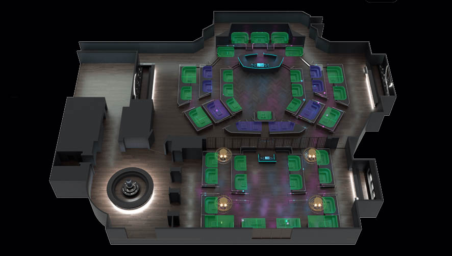 Zouk Nightclub Tier 2 Table Map