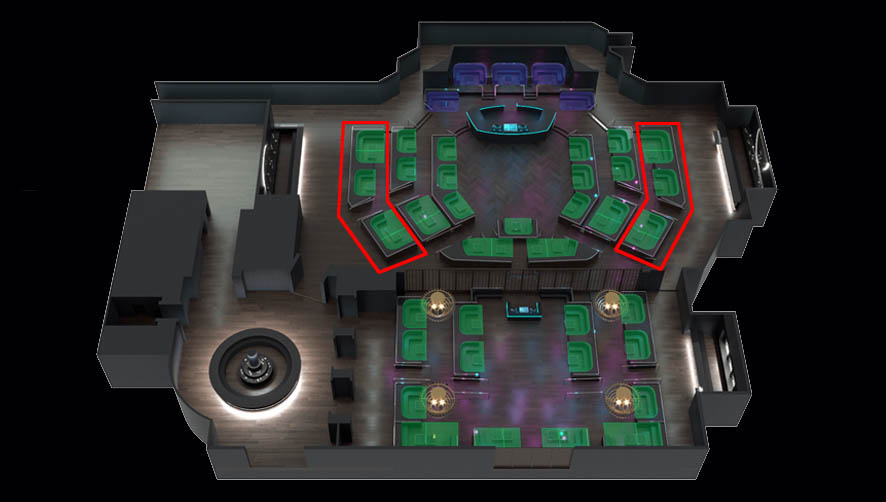 Zouk Nightclub Tier 3 Table Map