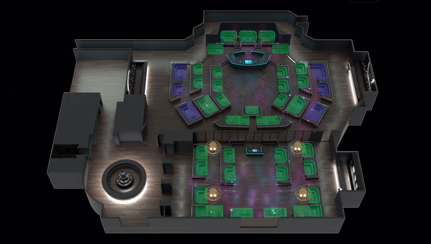 Zouk Nightclub Tier 3 Table Map