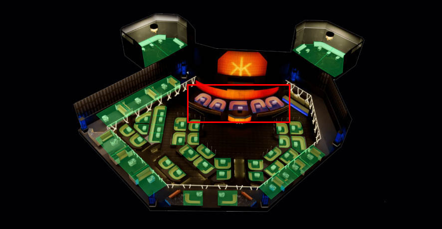 Hakkasan Nightclub Stage Table Map