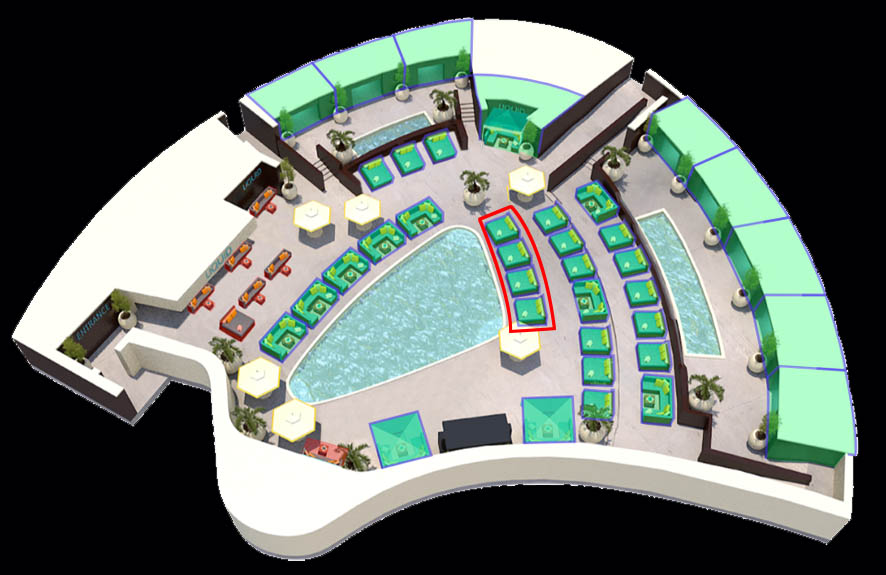 Liquid Pool Poolside Daybed Map Layout