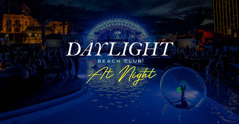 Daylight Beach Club At Night Table Service L