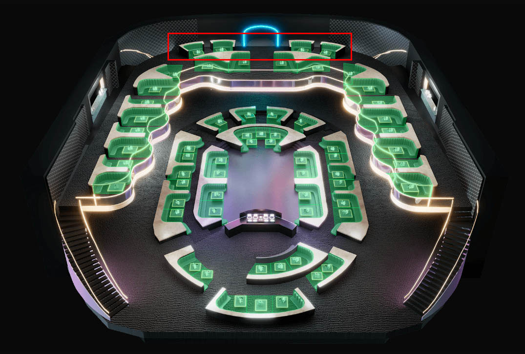 LIV Nightclub 2nd Row Table Map