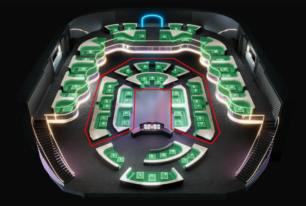 LIV Nightclub Dance Floor Table Map