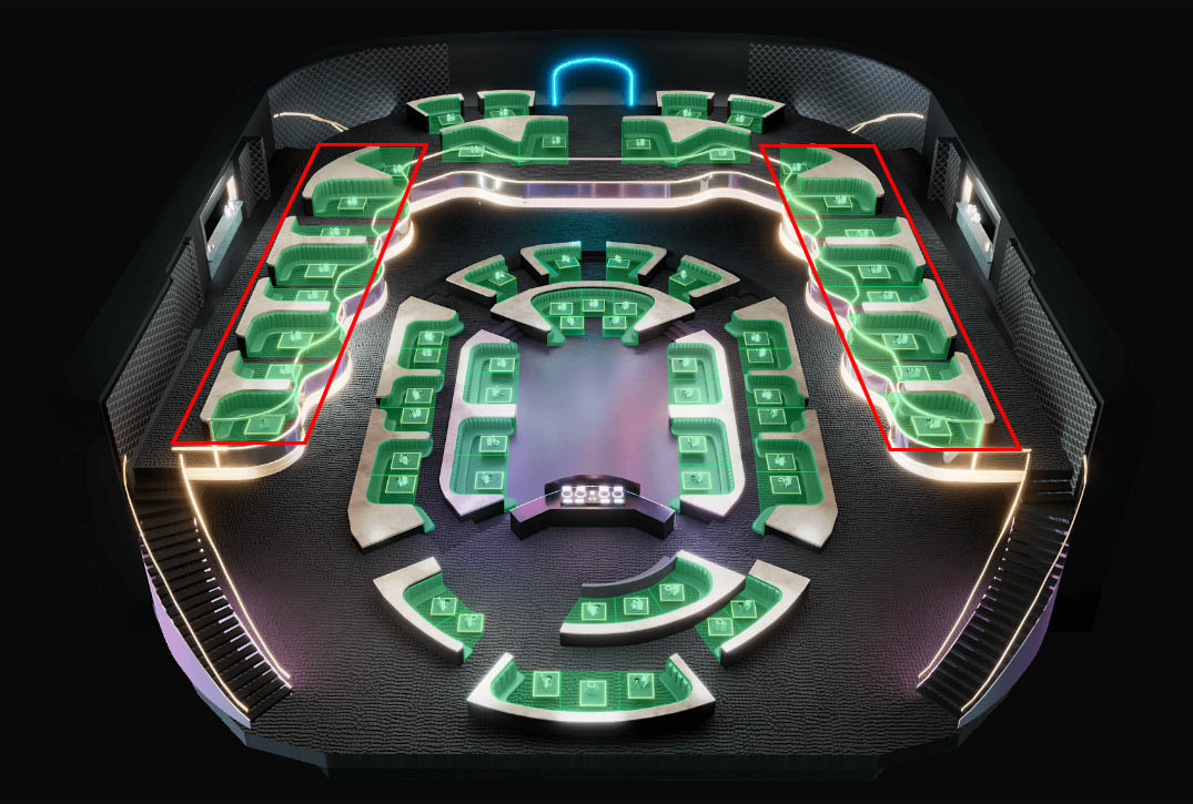 LIV Nightclub Premium Balcony Table Map