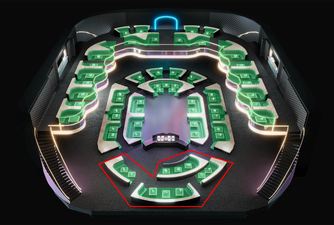 LIV Nightclub Stage Table Map