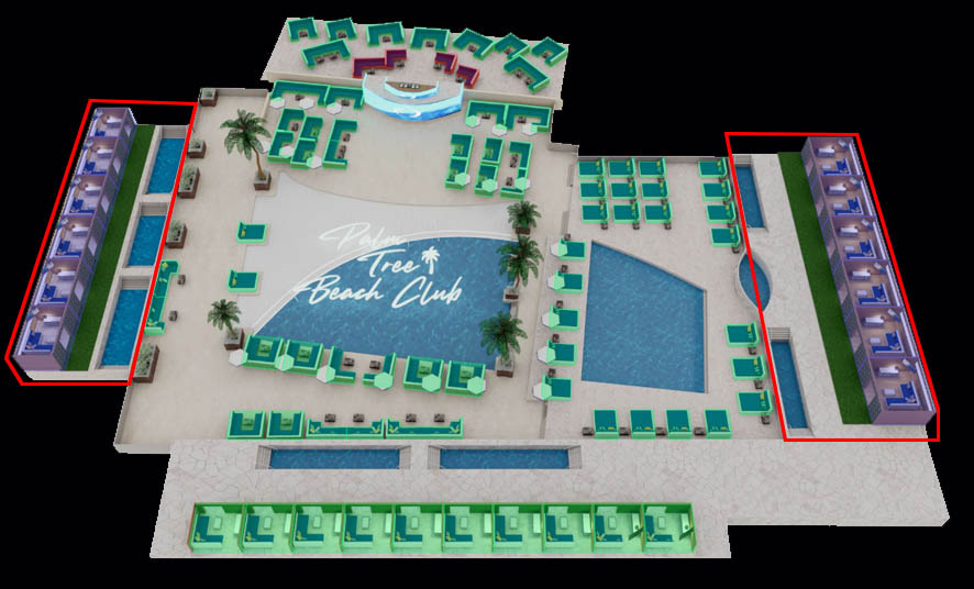 Palm Tree Beach Club Bungalow Map