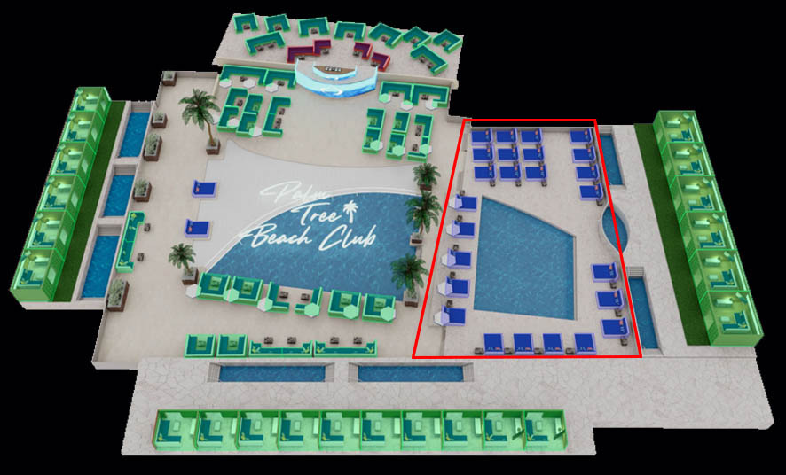 Palm Tree Beach Club Daybed Map