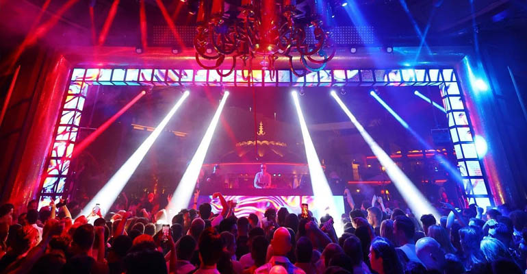 XS Nightclub DJ Booth View From Dance Floor